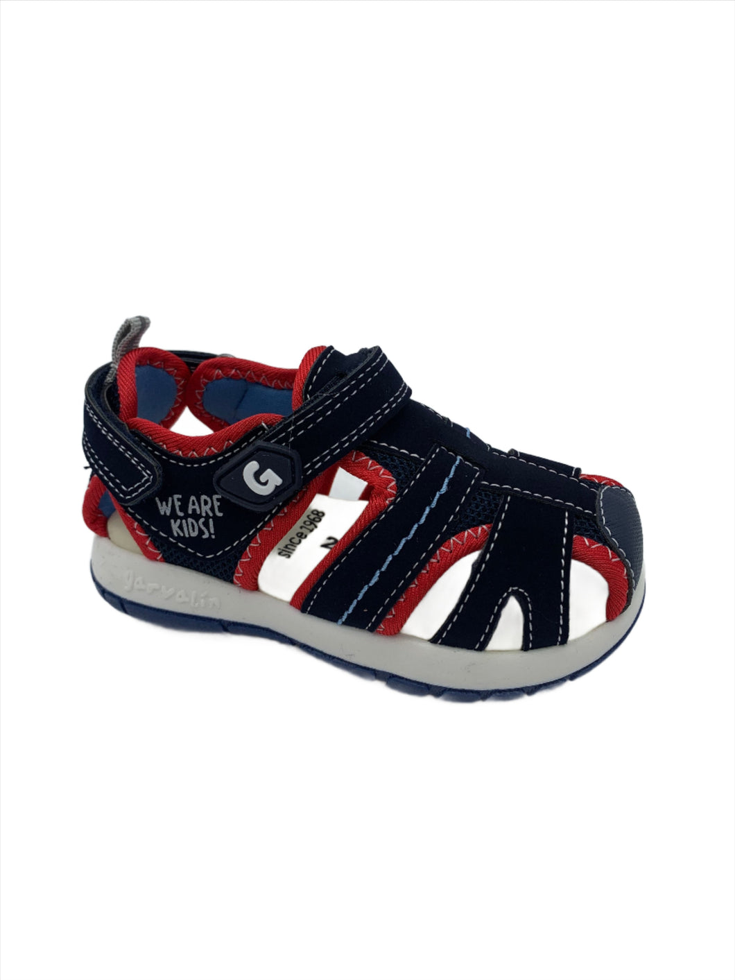 Garvalin Closed Toe Sandal Navy/Red