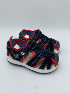 Garvalin Closed Toe Sandal Navy/Red